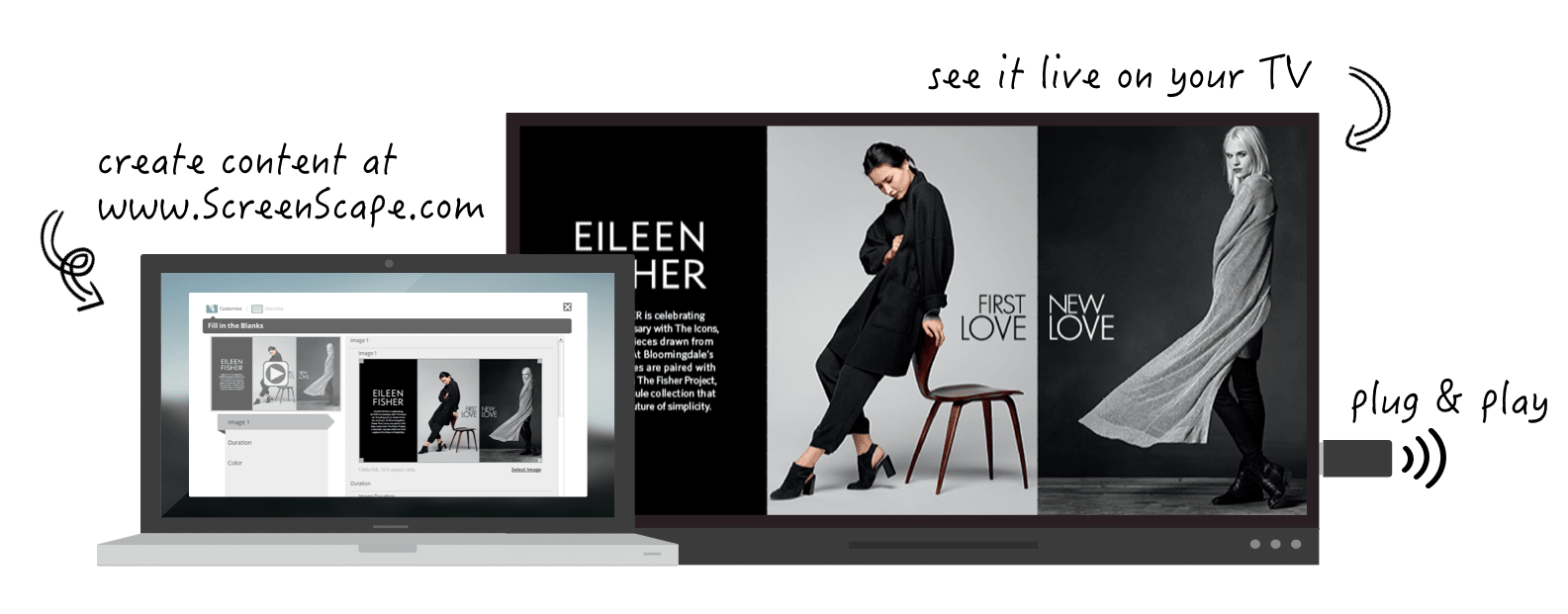 Just plug and play to get instant signage