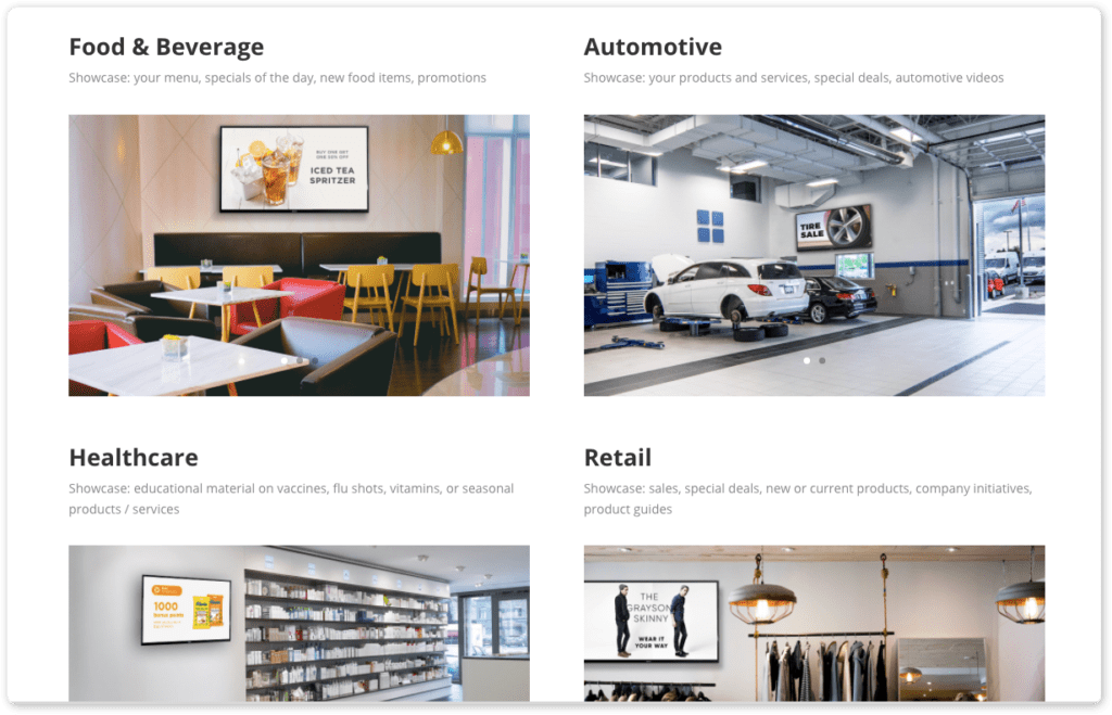 Digital Signage Examples