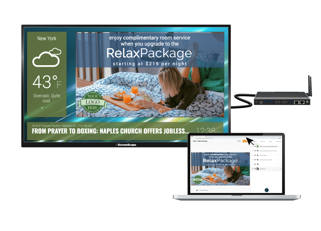 Turn Any TV into a Digital Sign with the ScreenScape Connect Plug and Play Device Turn Any TV into a Digital Sign with the ScreenScape Connect Plug and Play Device